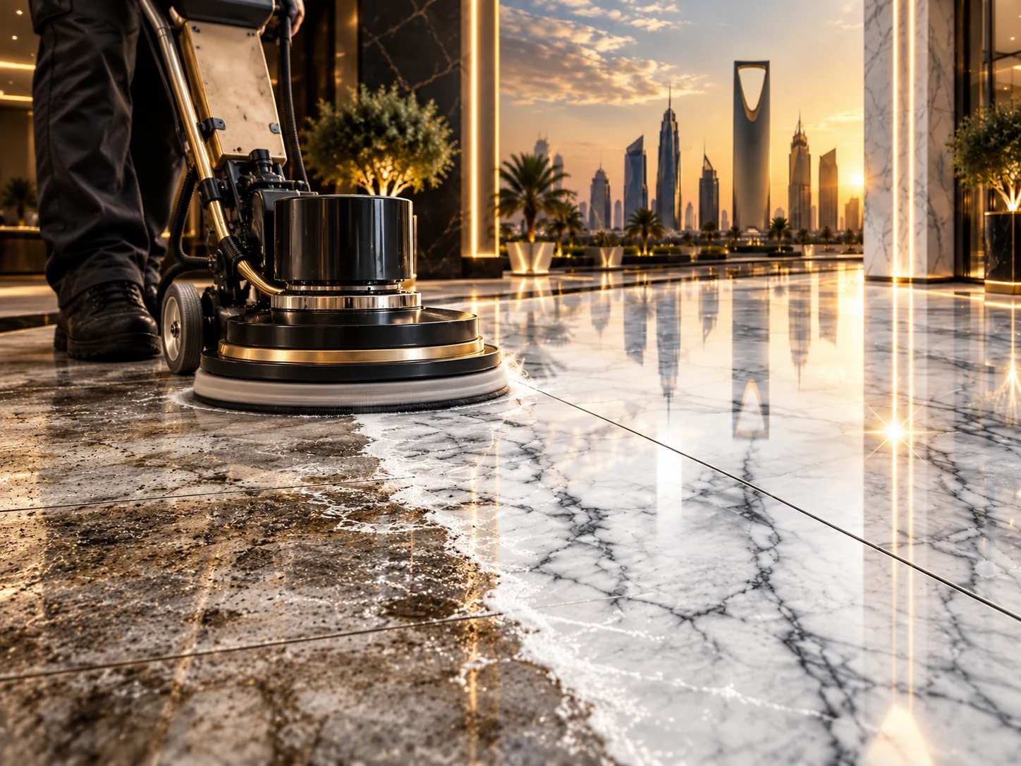 Professional marble deep cleaning service in Riyadh