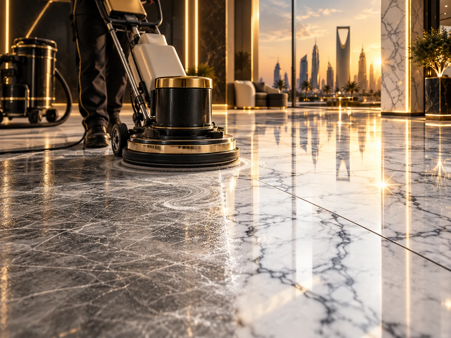 Marble grinding and restoration service in Riyadh