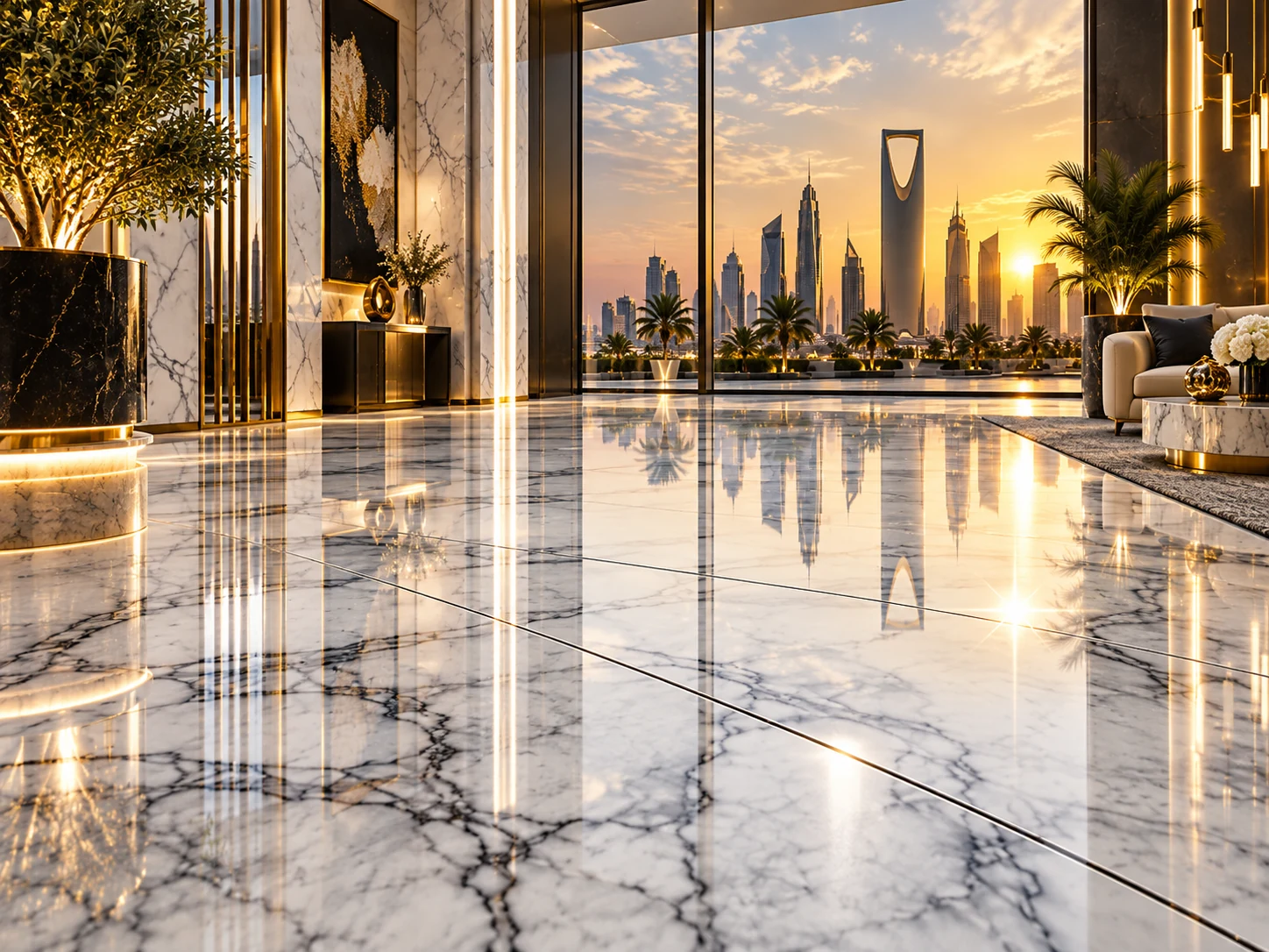 Professional marble polishing service in Riyadh